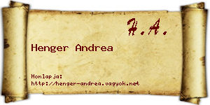 Henger Andrea névjegykártya